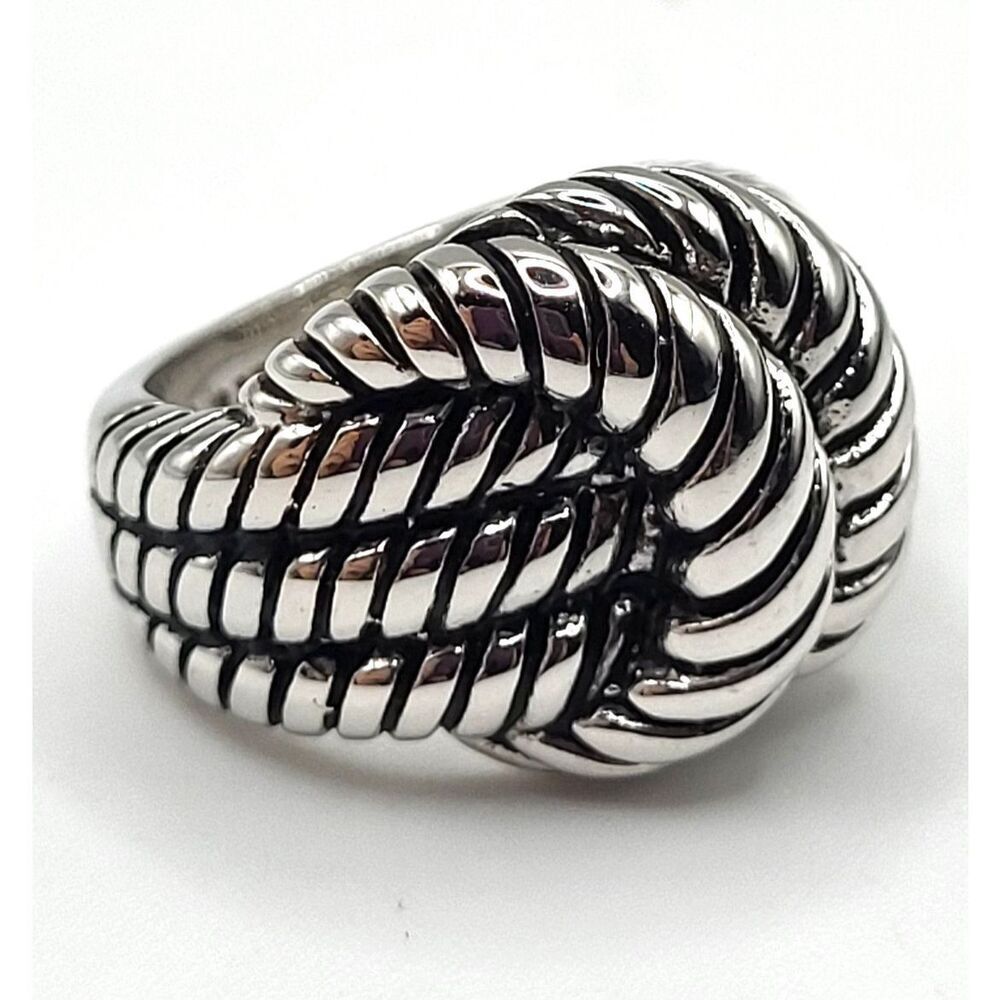 Vintage Lia Sophia Silver Tone Love Me Knot Size 7 Ring